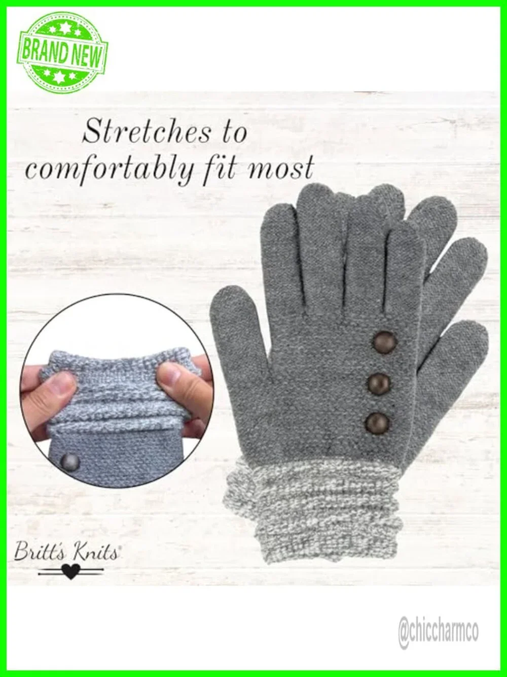 Ultra-Soft Stretch Knit Winter Gloves with Ribbed Cuffs